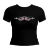 Leo Skepi Mafia Princess Women's Baby Tee front view – bold feminine streetwear top