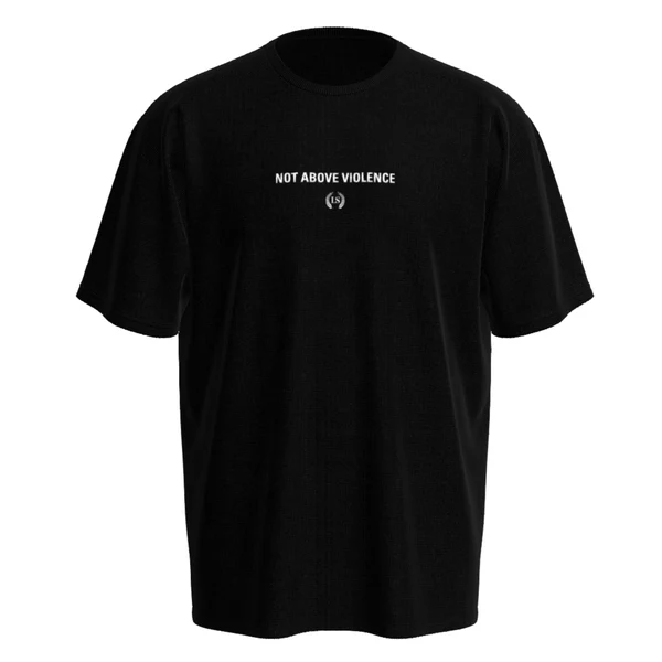 Leo Skepi Not Above Violence Tee front view – bold statement streetwear t-shirt