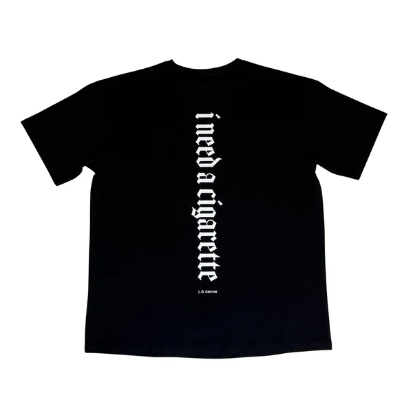 Leo Skepi I Need A Cigarette Tee back view – premium streetwear t-shirt