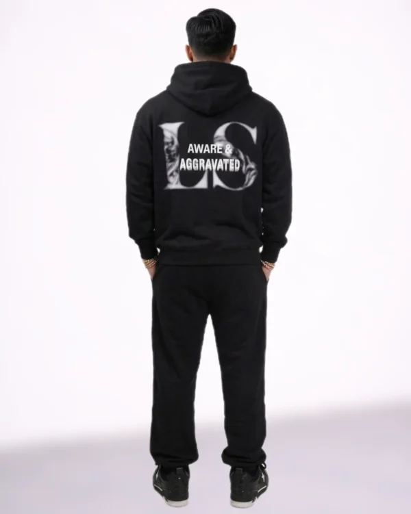 Leo Skepi Aware and Aggravated Hoodie back view – premium quality streetwear