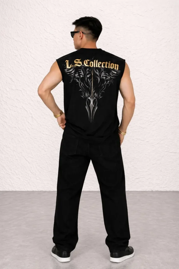 Gold Cutoff Tank Tee