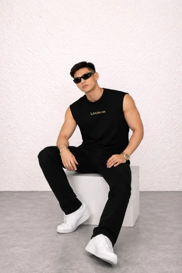 Gold Cutoff Tank Tee