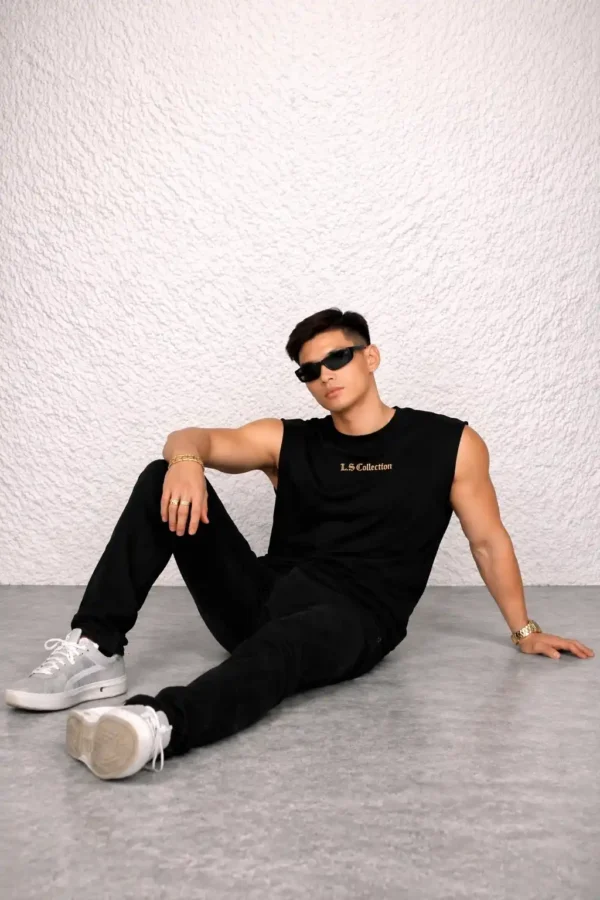 Gold Cutoff Tank Tee