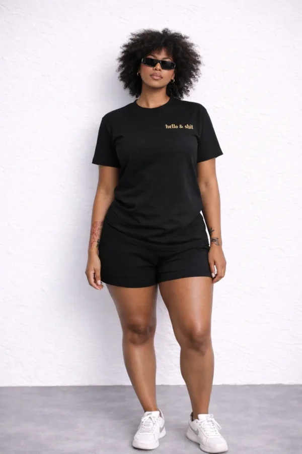 Gold Hello & Shit Tee