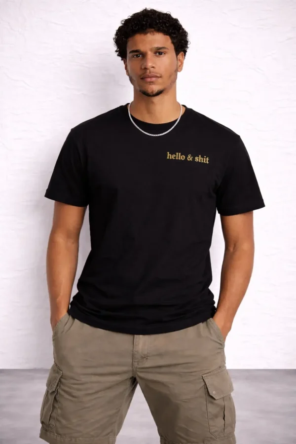 Gold Hello & Shit Tee