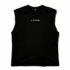 Leo Skepi Gold Cutoff Tank Tee front view – lightweight streetwear tank with gold print
