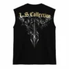Leo Skepi Gold Cutoff Tank Tee back view – premium lightweight streetwear tank