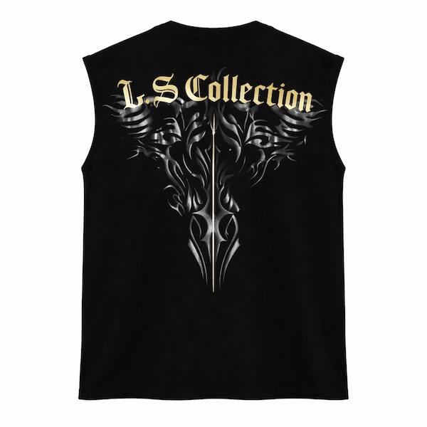 Leo Skepi Gold Cutoff Tank Tee back view – premium lightweight streetwear tank