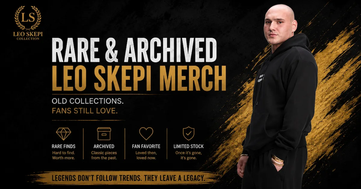 Leo Skepi wearing archived merch hoodie from old fan favourite collections