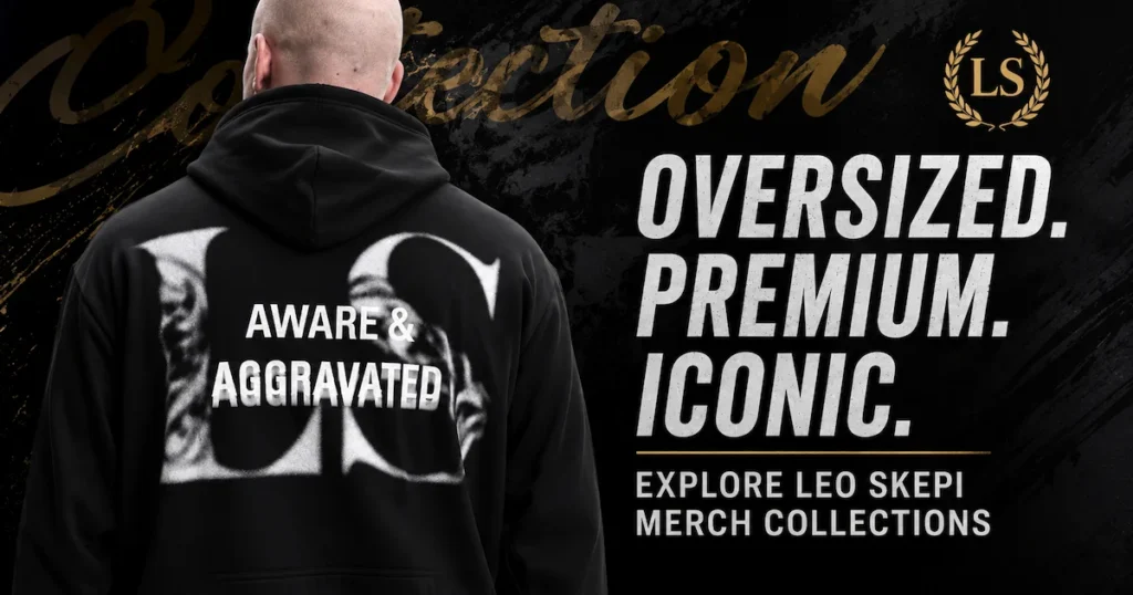 Leo Skepi Aware and Aggravated oversized premium hoodie back view