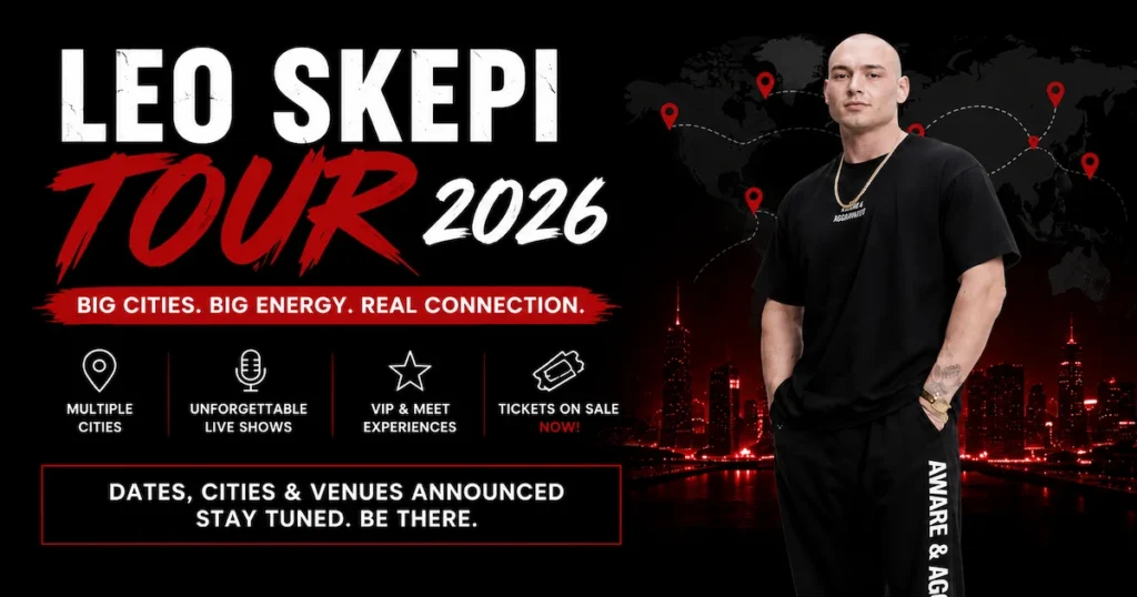 Leo Skepi Japan Tour 2026 banner featuring Tochigi, Tokyo, Osaka, Gunma and Niigata dates from June 27 to July 5